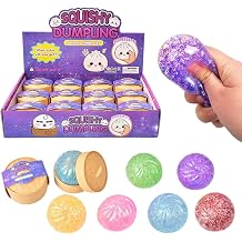 12Pcs Glitter Dumpling Squishy, Giant Glitter Squeeze, Crazy Fun Balls Toys Fidget Cute Sensory For Anxiety Relief Toy Hand Relax, Birthday Gifts 1Pc