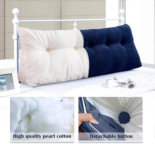 Miniatura 3 de Almohadas de cuña triangulares grandes para cabecero, almohada de lectura individual, almohadas de respaldo para sentarse en la cama, almohada de