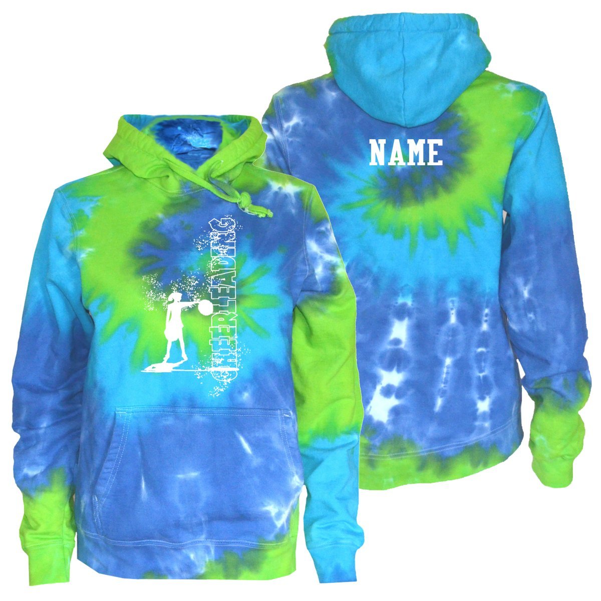 JANT girl Custom Cheerleading Tie Dye Sweatshirt - Cheerleader Logo
