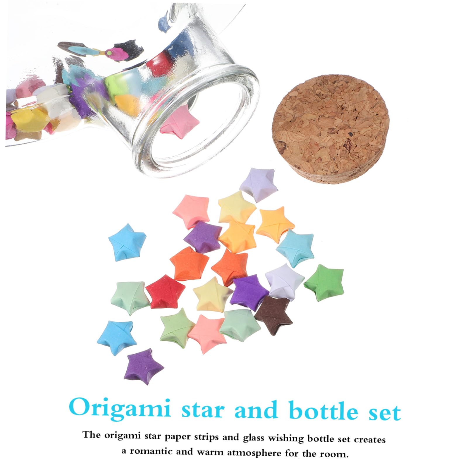 Strisce di Carta per Stelle Origami 540 Fogli con Barattolo