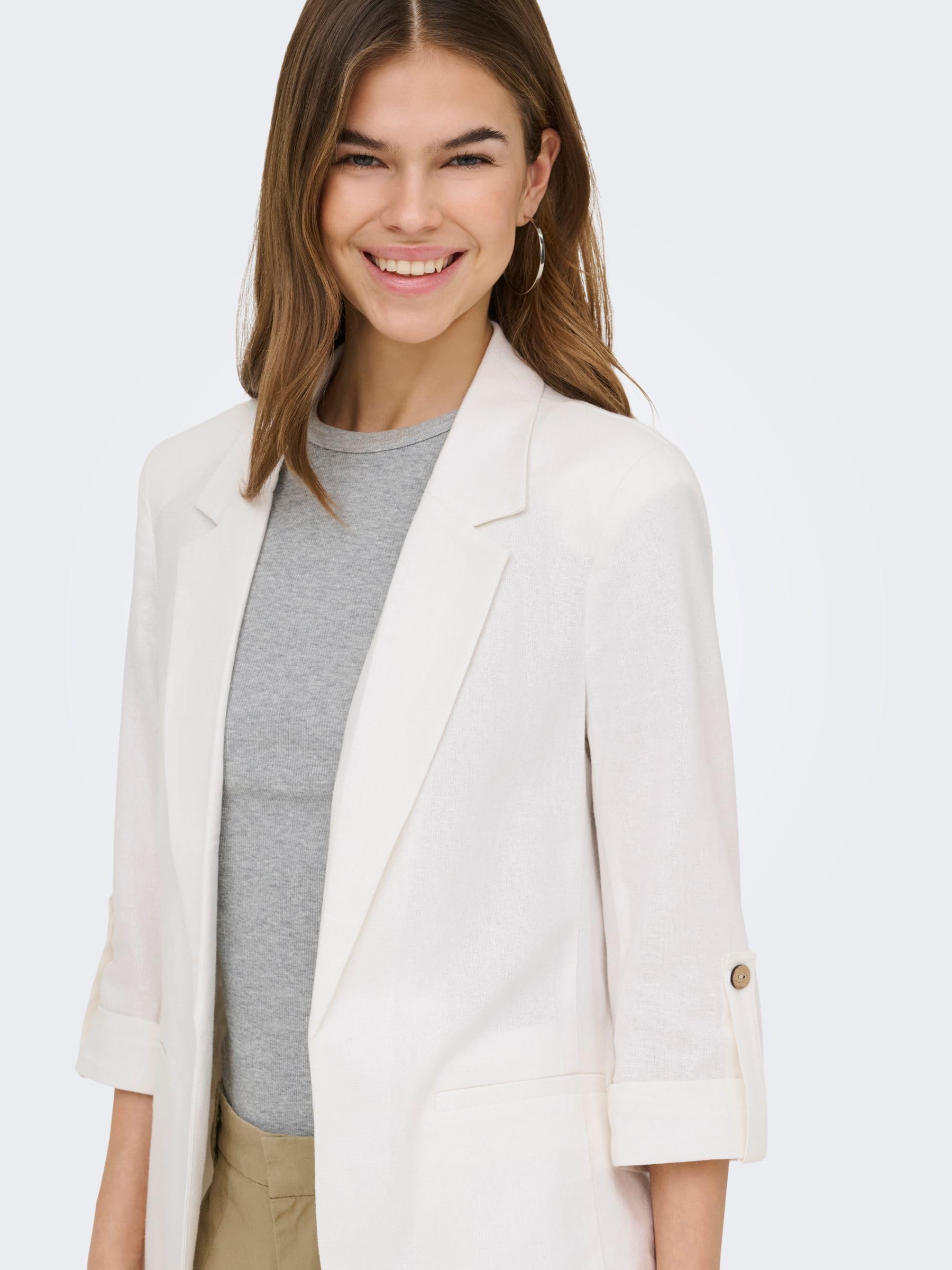 Onlgoa 3/4 Unline Linen Bl Blazer CC TLR, Ballerino di Nuvola, 40