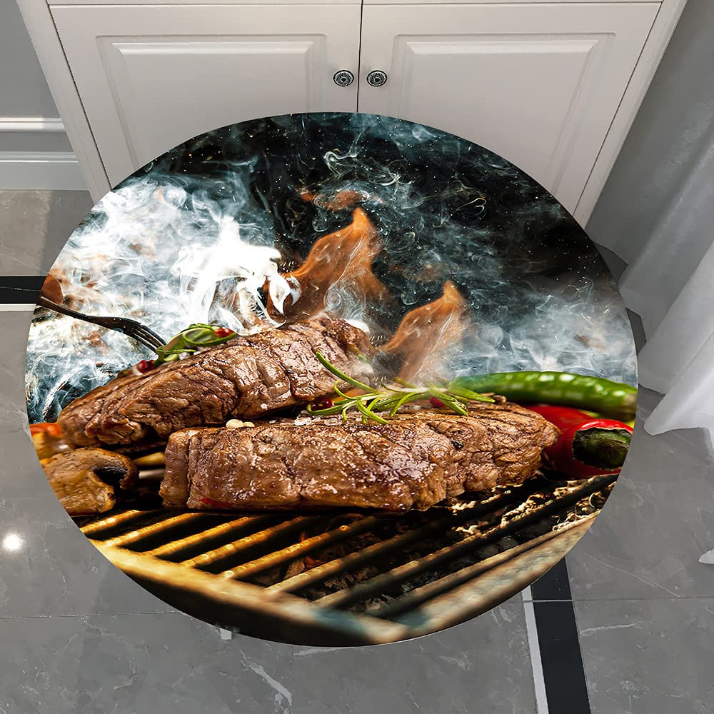 Hixingo Nappe Ronde Lavable, Nappe De Table Avec Bord Élastique 3D Panda Anti-Taches Nappe Taille Au Choix Pour Cuisine, Jardin, Restaurants Décoration (Panda Géant,Diamètre 170cm