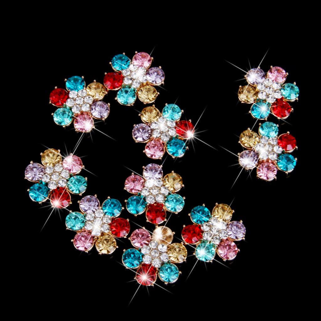 10pcs Flatback Rhinestone Cluster Button Scrapbooking Craft