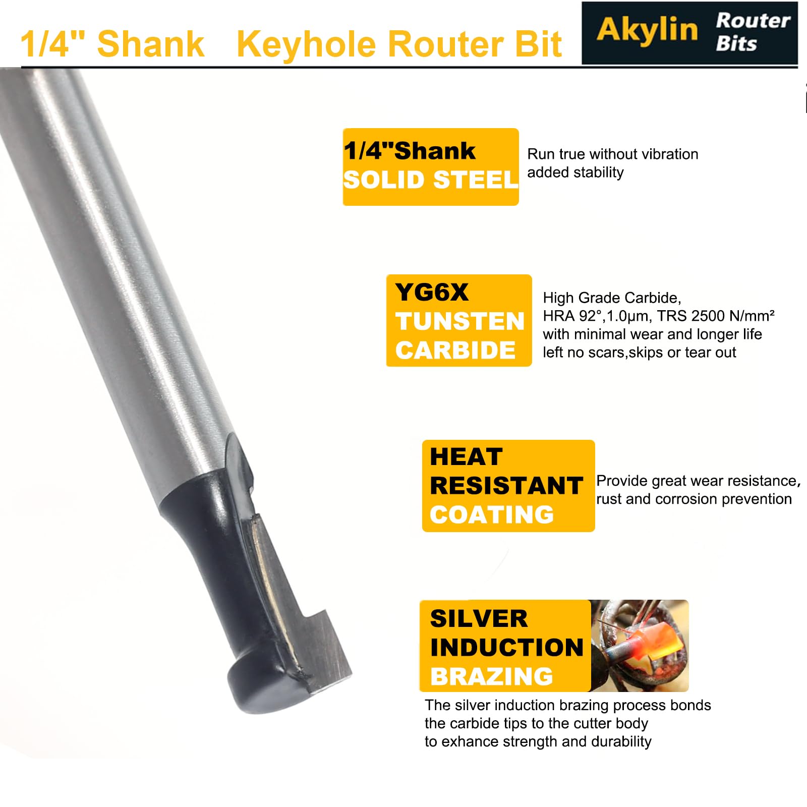 Carbide Tipped Keyhole Bit, 1/4-Inch Shank - Image 3