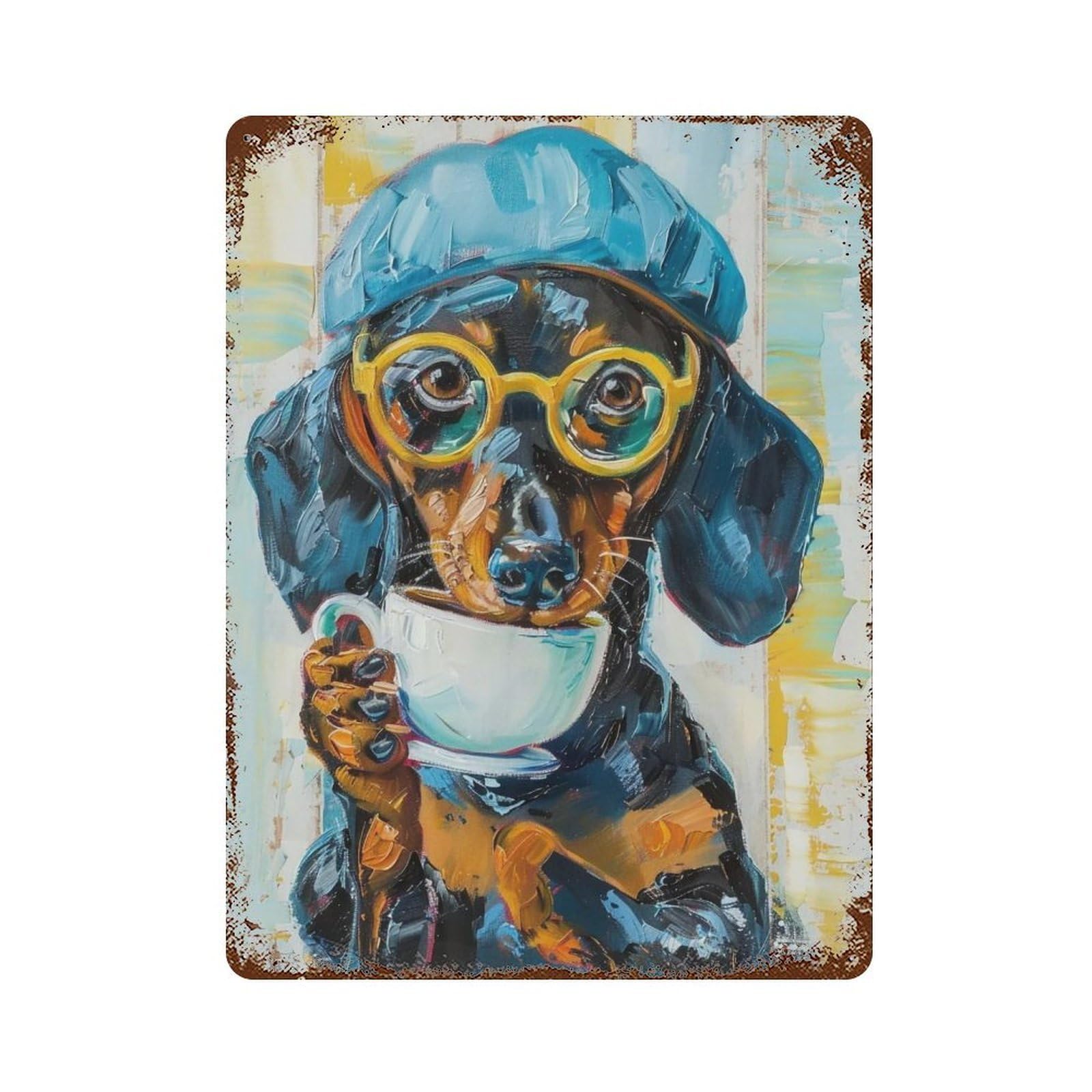 HDURYEYRYY Striped Art Hound 01 Wall Retro Iron Vintage Art Metal Tin Sign Poster Modern Home Cofffee Club Art Bar Shop Decor 40x30cm