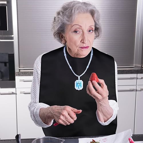 Vista 6 de Kingrol Baberos para adultos para mujer, protector de ropa impermeable con atrapa migas, ajustable, lavable, reutilizable, juego de 3, elegante