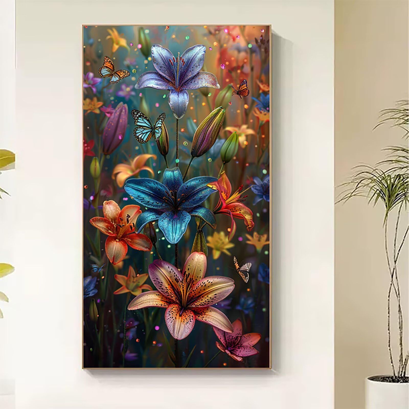 Dipingere con i Numeri Adulti Farfalla, Dipingere con i Numeri Pianta, Fai da te Paint by Numbers per Principianti, Hobby Creativi Adulti, Painting by Numbers per Decorazioni Casa 70x140cm 6-8998