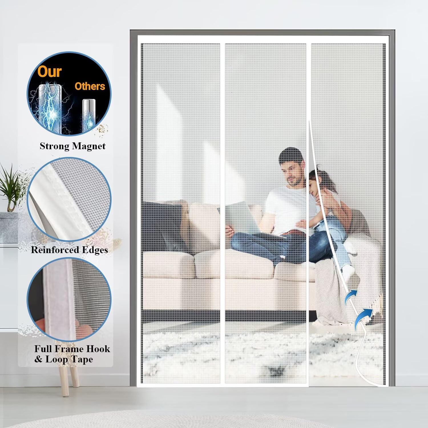 Magnétique Moustiquaire 155 X 270 Cm, Moustiquaire Porte