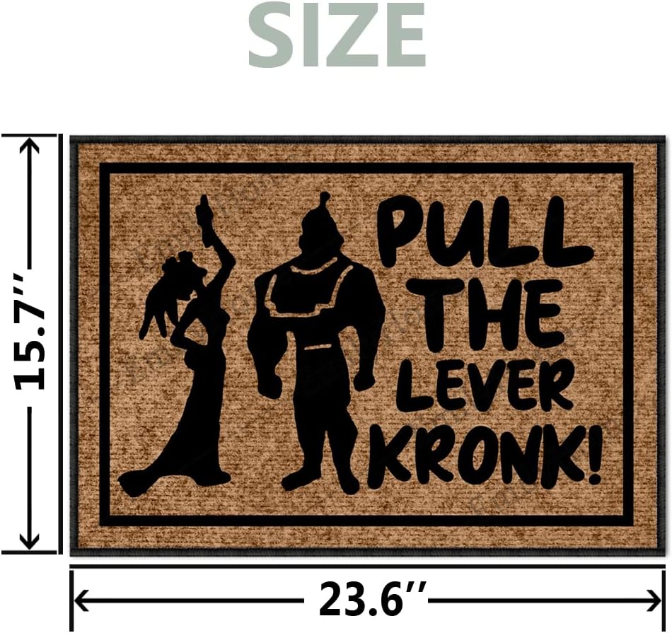 Welcome Rugs Front Door Outdoor Welcome Mats for Front Door, Pull The Lever Kronk Entrance Rugs Indoor Non Slip Door Mat Indoor 23.6X15.7 Inch