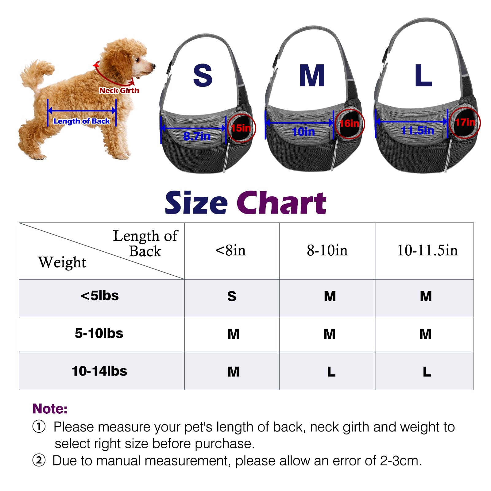 Pawaboo Zaino per Cani e Gatti, Contenitori da Trasporto per Cani, Trasportino da Passeggio con Cordino Regolabile, in Rete Traspirante e Comoda Tracolla, con 3 Tasche, Taglia L, Grigio Scuro + Nero
