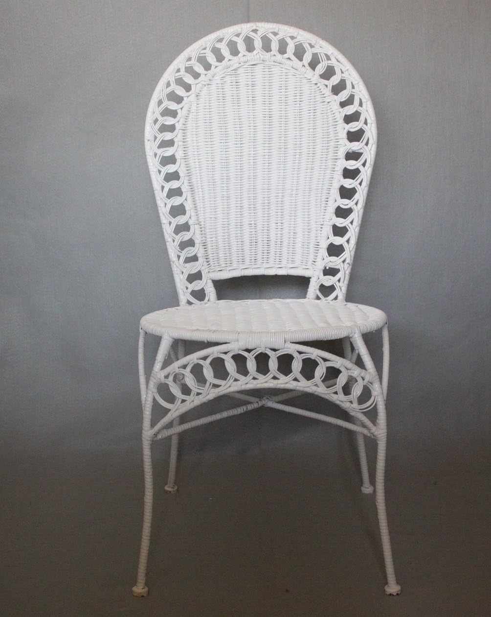 Wicker Bistro Scallop Chair W/Metal Frame