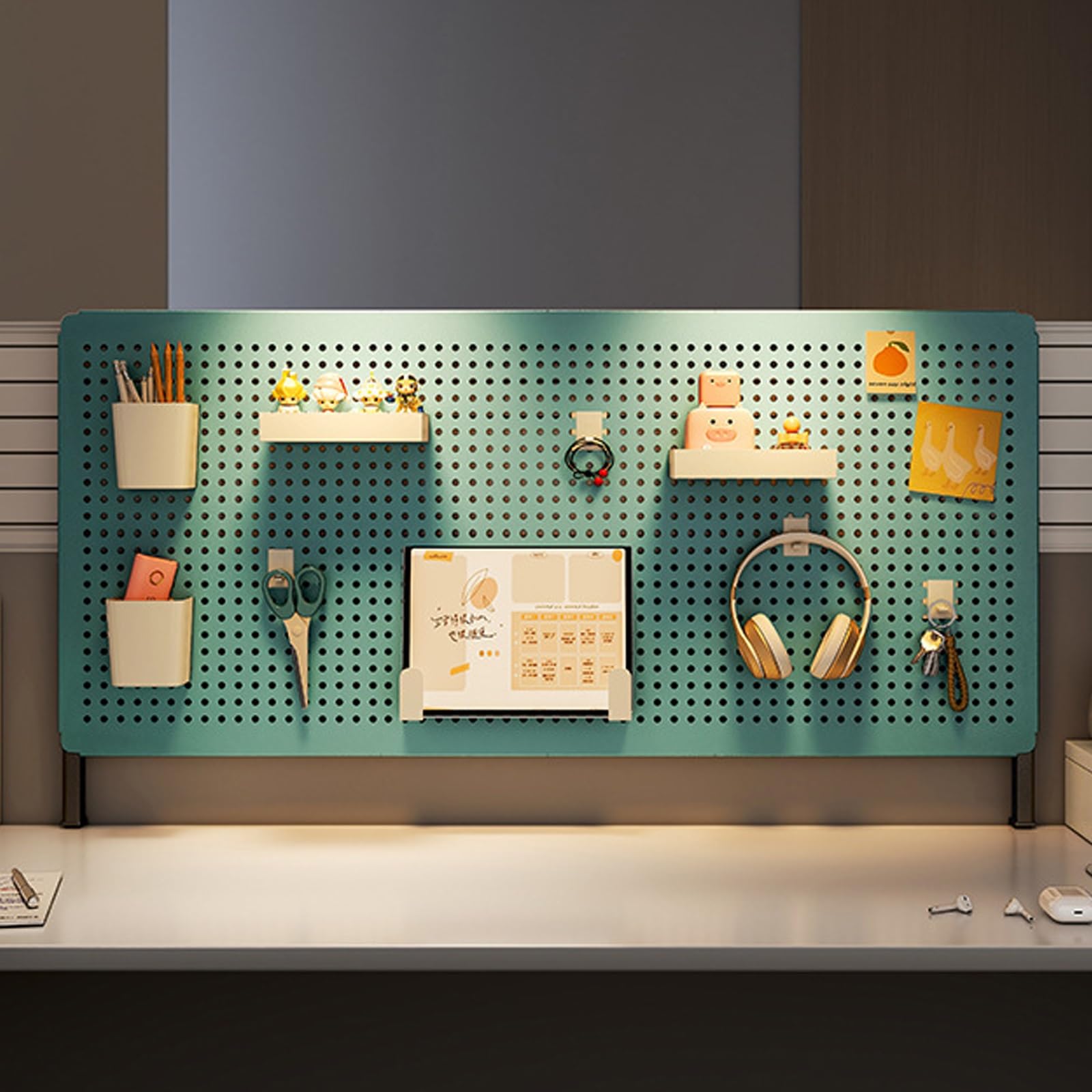 Schreibtisch-Organizer mit Stecktafel, Büro- und Gaming-Zubehör, Clip-on-Nagelbrett für Zuhause, Büro, Sichtschutz, blaues Stecktafel-Set für den Schreibtisch (40 x 80 cm, 10 Stück)