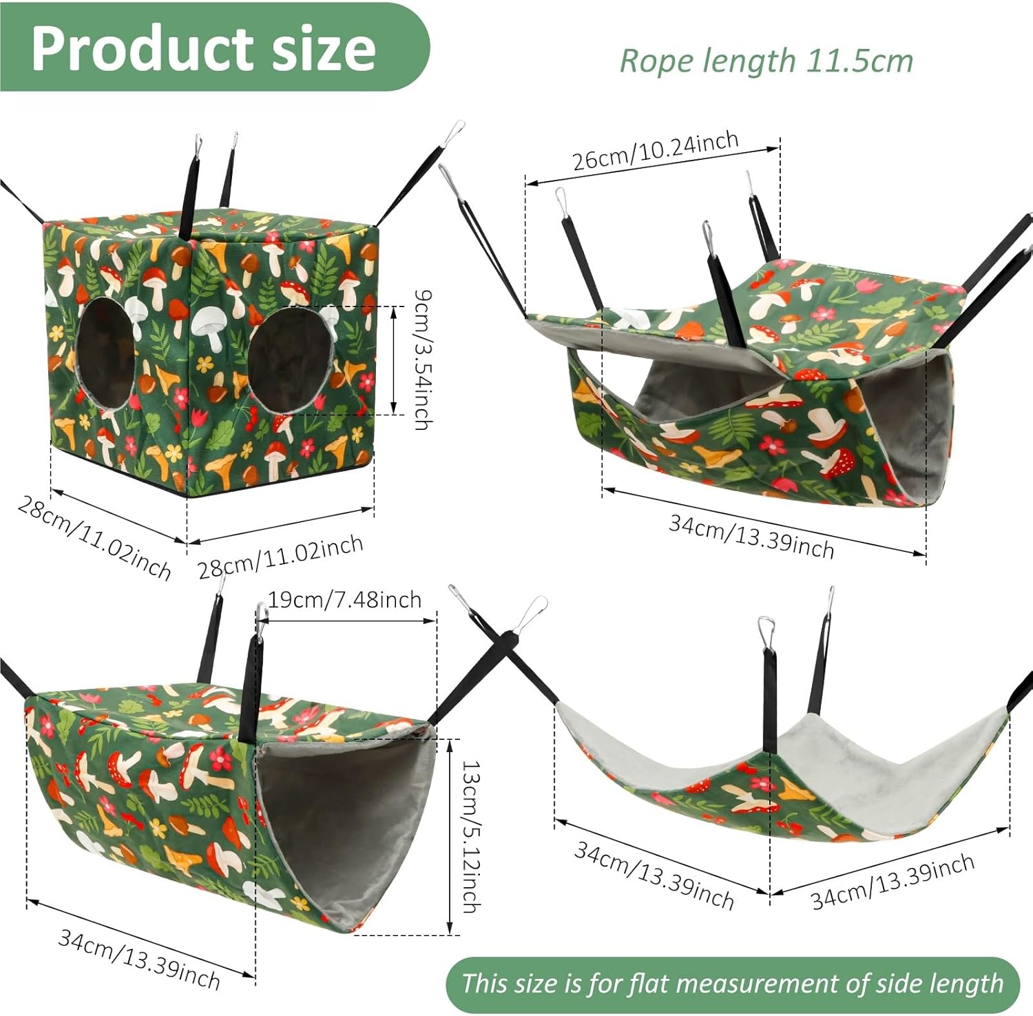 4Pcs Hamster Hammock Set, Washable Hideout Bed for Multi-Species Small Animals(4 Piece Set Pink)