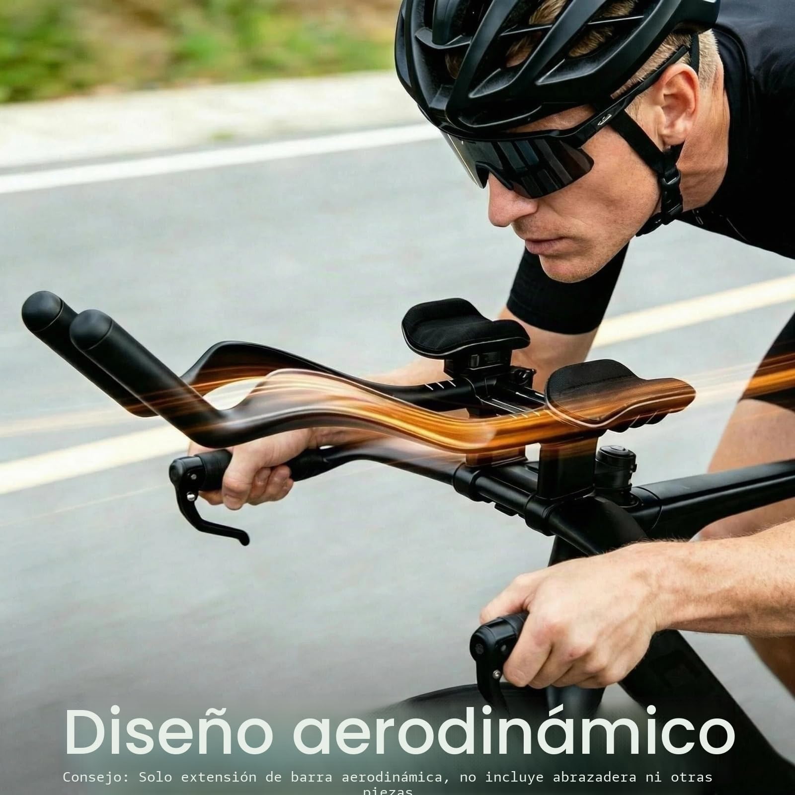 Manillar de carbono para bicicleta TT con reposabrazos, barra aerodinámica, extensión de manillar de triatlón, triatlón, extremos de barra de bicicleta, piezas de manillar Bullhorn de 22,2 mm
