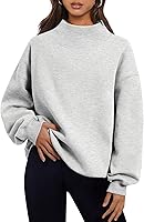 Trendy Queen Women's Oversized Turtleneck Pullover Sweatshirt Long Sleeve Fleece Hoodie Fall Winter Casual Tops
