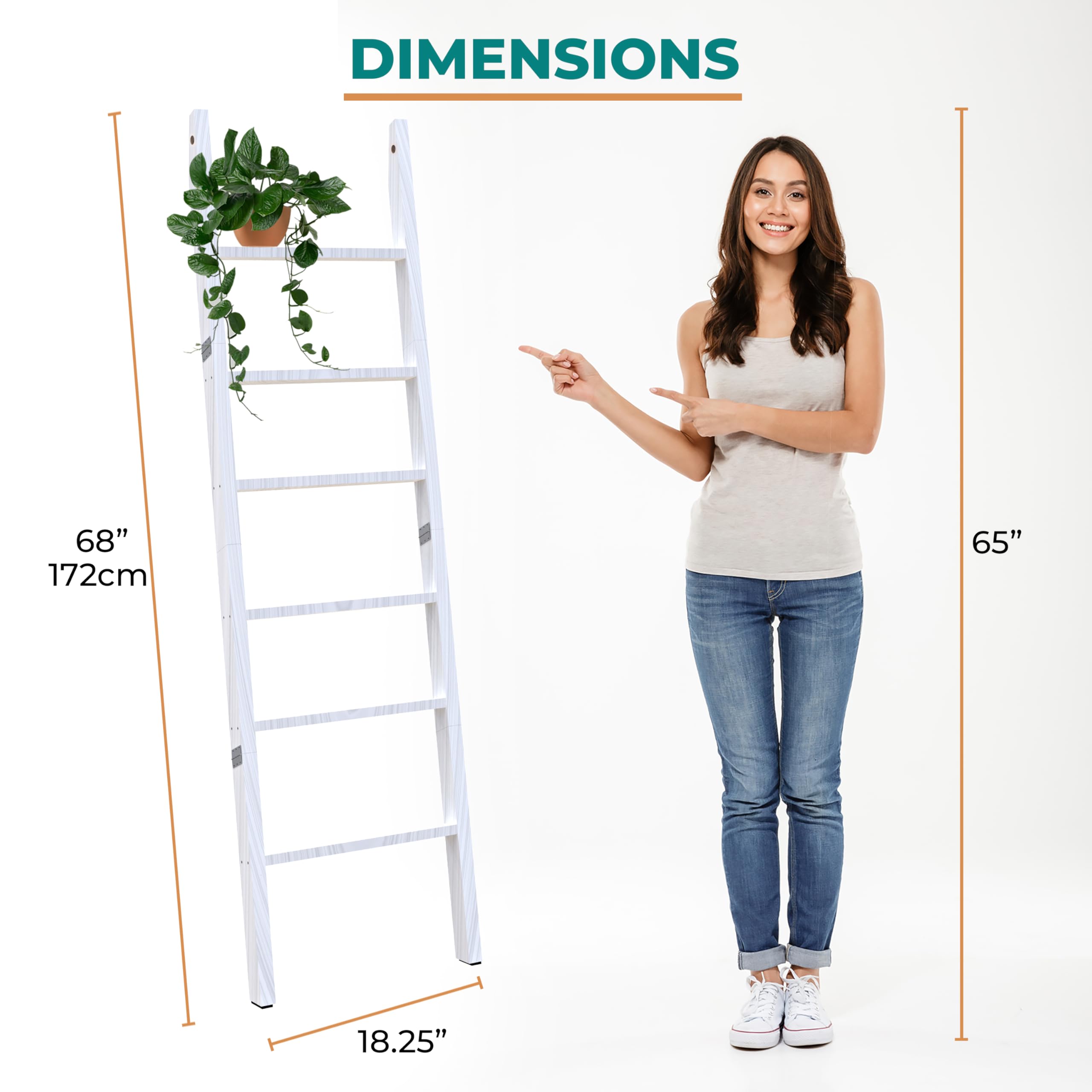 Blanket Holder Modern s For The Living Room, Ft Ladder White