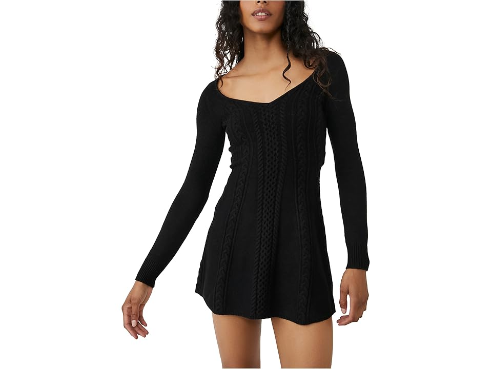 Free People Small World Mini (Black) Women's Dress INTERNATIONAL SHIPPING