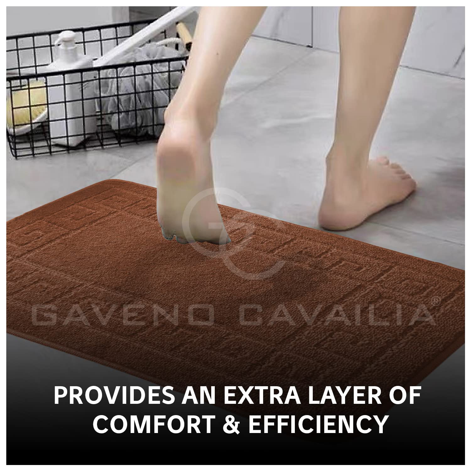 Gaveno cavalia Greco 2 Pezzi Set da Bagno, Tappetino da Bagno 50 x 80 cm, Tappetino 50 x 40 cm, 100% Polipropilene, Terracotta, 75 x 50 x 2 cm
