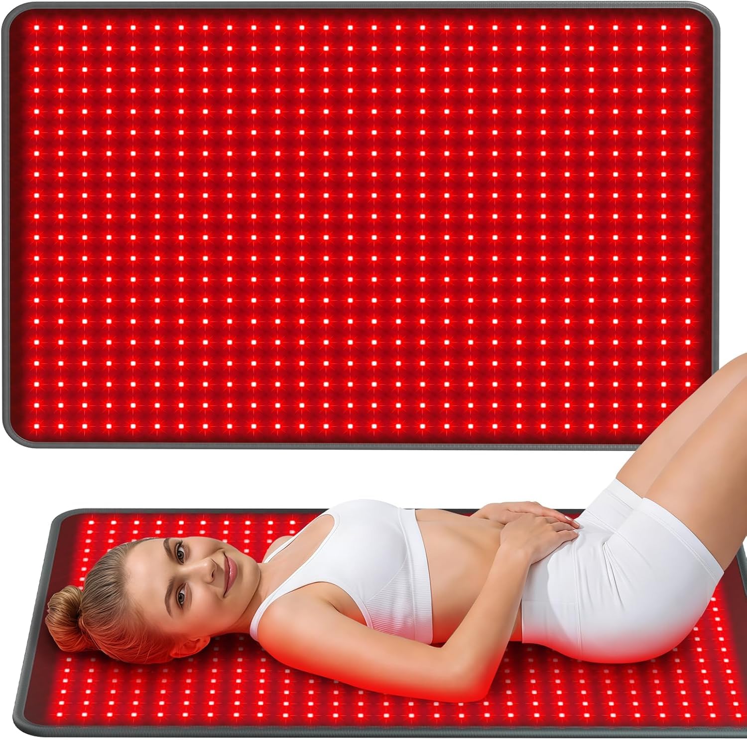 Medical-Grade TPU Red Light Therapy Mat for Body, Infrared Light Therapy Blanket for Back with 660nm & 850nm LEDs, 400 LEDs, 39" x 23.6",Joint Muscle Pain Relief & Sleep Improvement