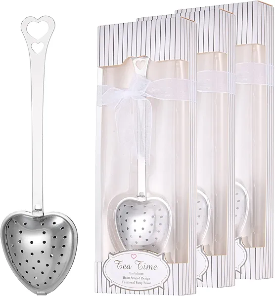 30PCS Heart Shape Tea Infusers for Wedding Favors Bridal Shower Favors Bridal Shower Tea Party Souvenirs Decorations for Guests
