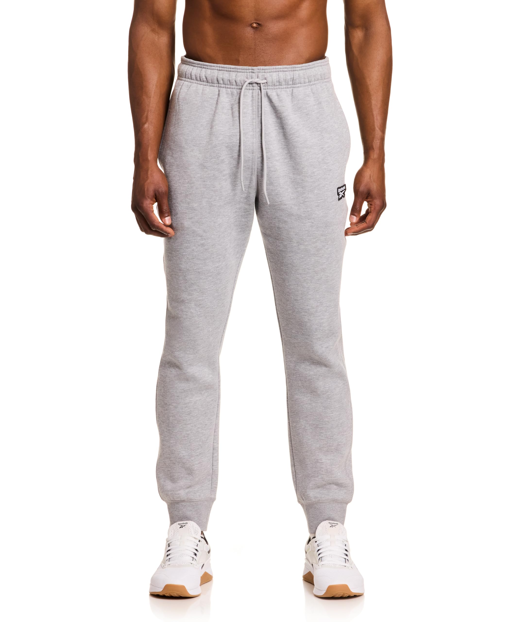 Reebok Men's Cotton Vital Fleece Sweatpant, Grey Heather, Medium