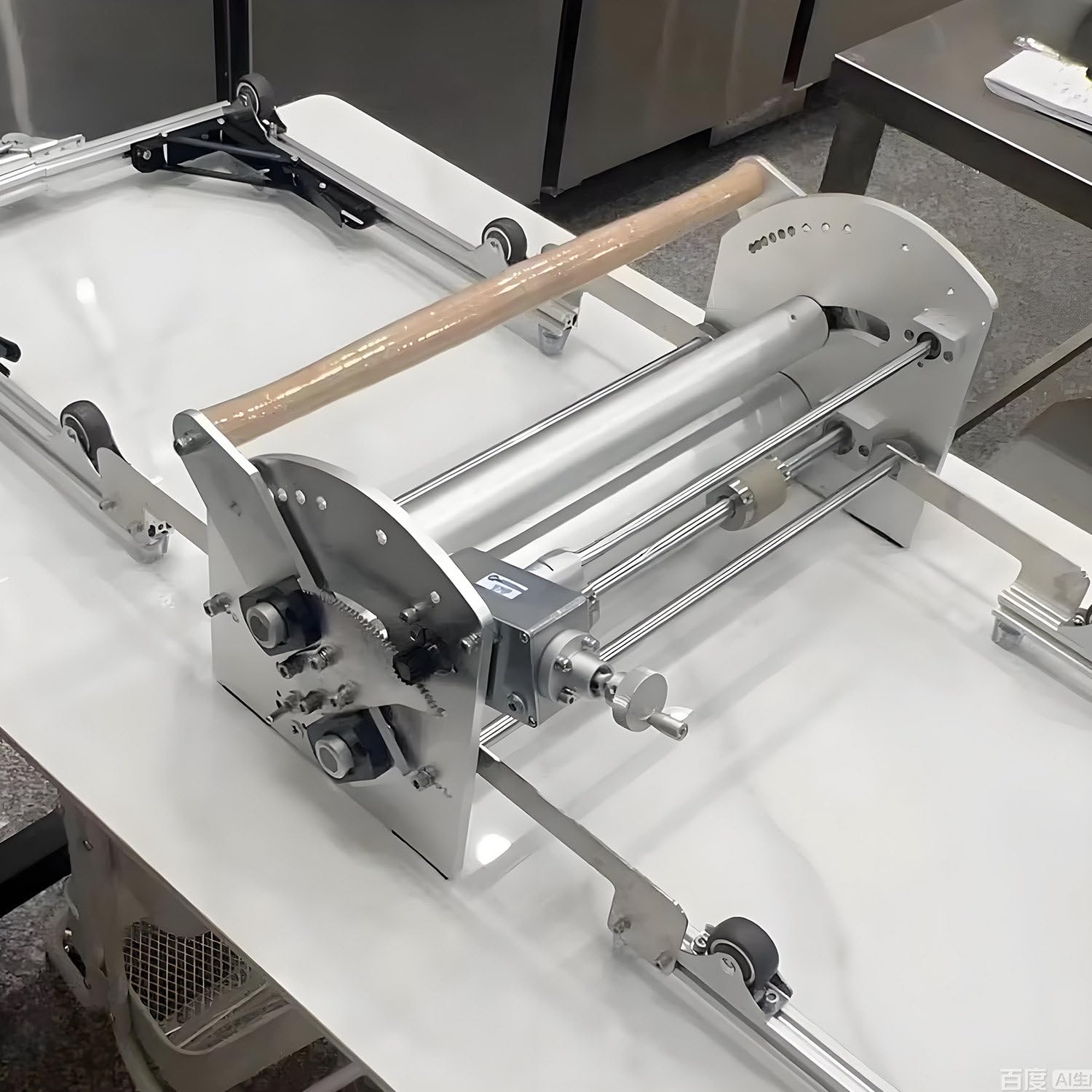 Laminadora de Masa eléctrica para hogar y pequeñas panaderías, máquina laminadora de Mesa 40", Espesor Ajustable, Rodillos con Giro inverso automático, Acero Inoxidable 304, Plegable