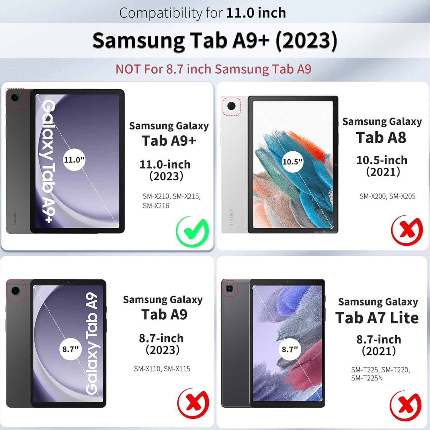 BOLELAW Étui pour Samsung Galaxy Tab A9 Plus 11" 2023 avec Stylo, Étui à Rabat en Cuir, Support Portefeuille, Porte-Stylo, Étui de Protection pour Tablette pour Galaxy Tab A9 Plus, Rouge