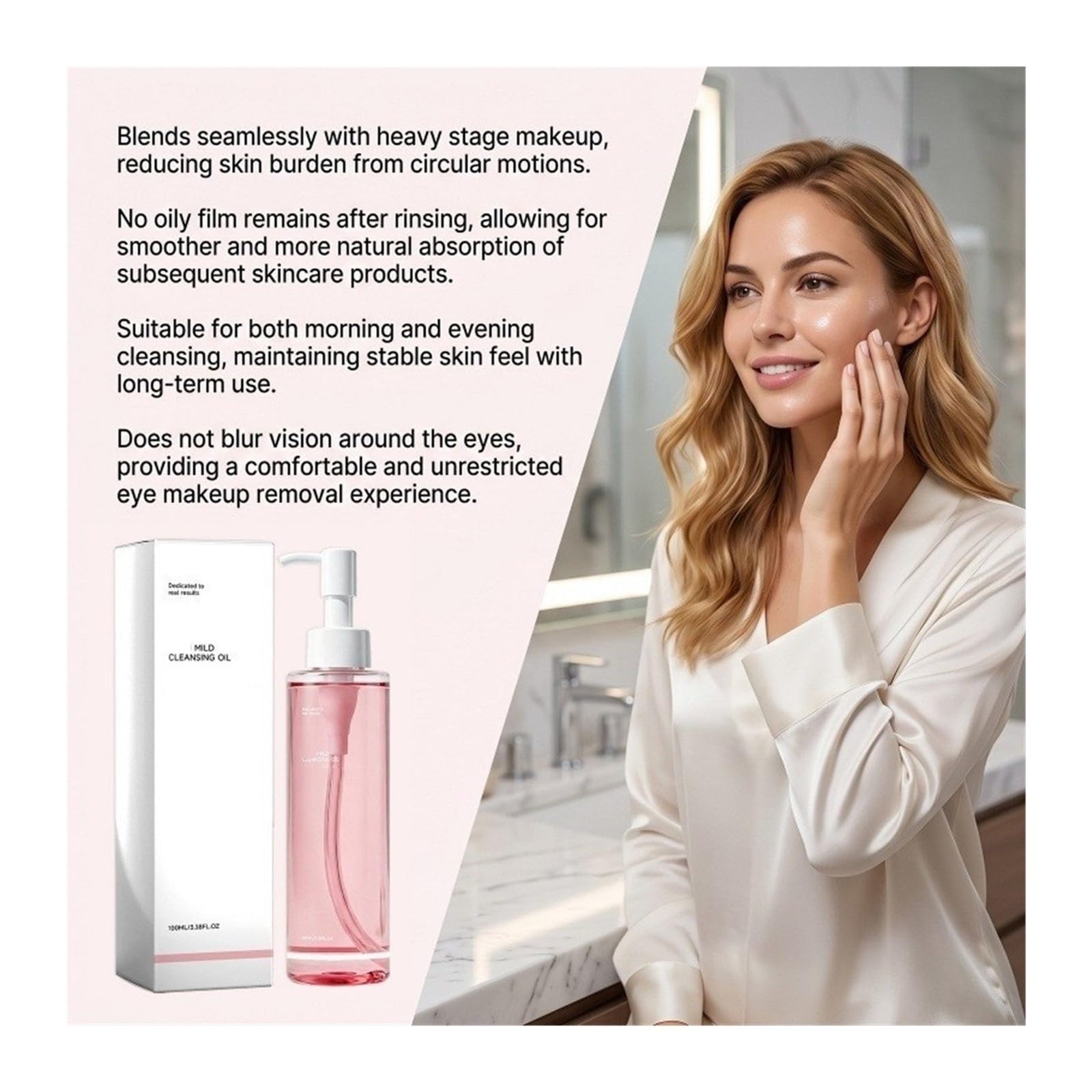 Mit 100 ml Reinigungsöl wird das tägliche leichte Make-up entfernt und das Gesicht ist sauber und lässt sich leicht abspülen.(2pcs)