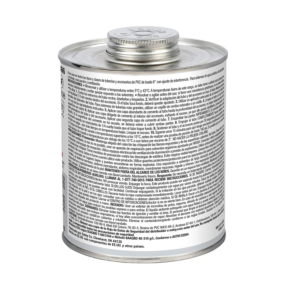 Amazon.com: Oatey 30886 PVC Medium Cement, 32 oz, Gray