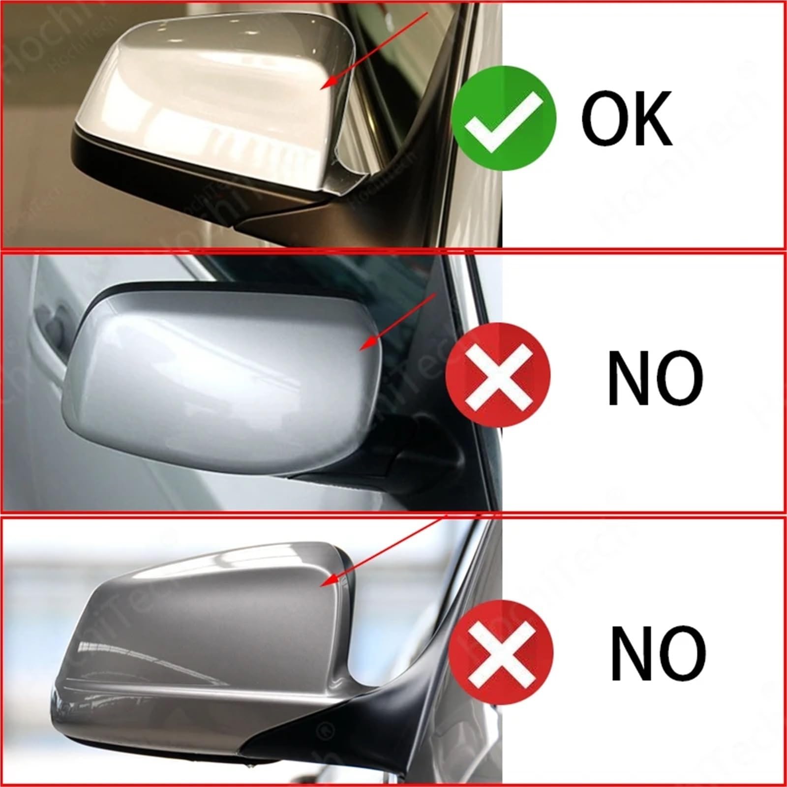 Auto Spiegelkappen Für 5 6 7 Serie E60 E61 E63 E64 F07 F10 | F11 F13 F01-F04 Carbon-Muster, schwarze Seite für Flügel-Rückspiegel-Abdeckkappe(Black)