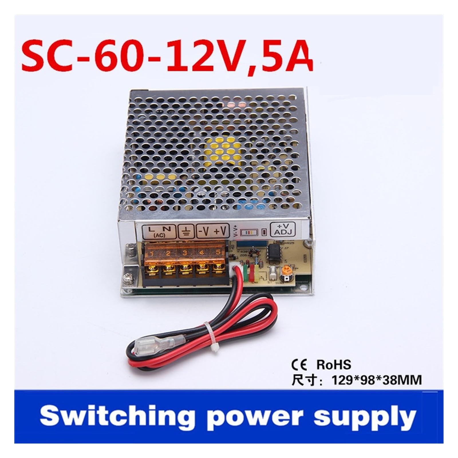 60 W 12 V 5 A Uniwersalny monitor funkcji ładowania AC Zasilacz impulsowy 13,8 V, ładowarka (SC-60-12) perfection