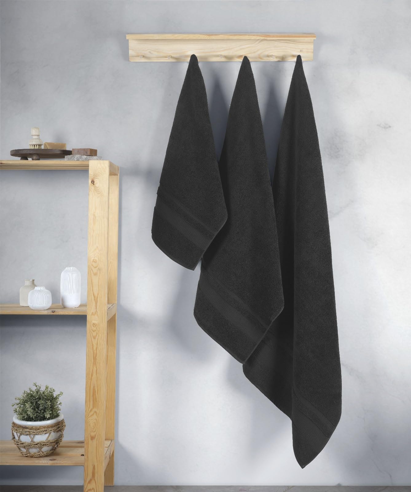 Sterling Mill 600 GSM Turkish Cotton Towels (Pack of 3) – Ultra Soft, Highly Absorbent & Durable, Luxury Towels Set – Ring-Spun Cotton - 50cmx90cm, 70cmx125cm, 100cmx150cm