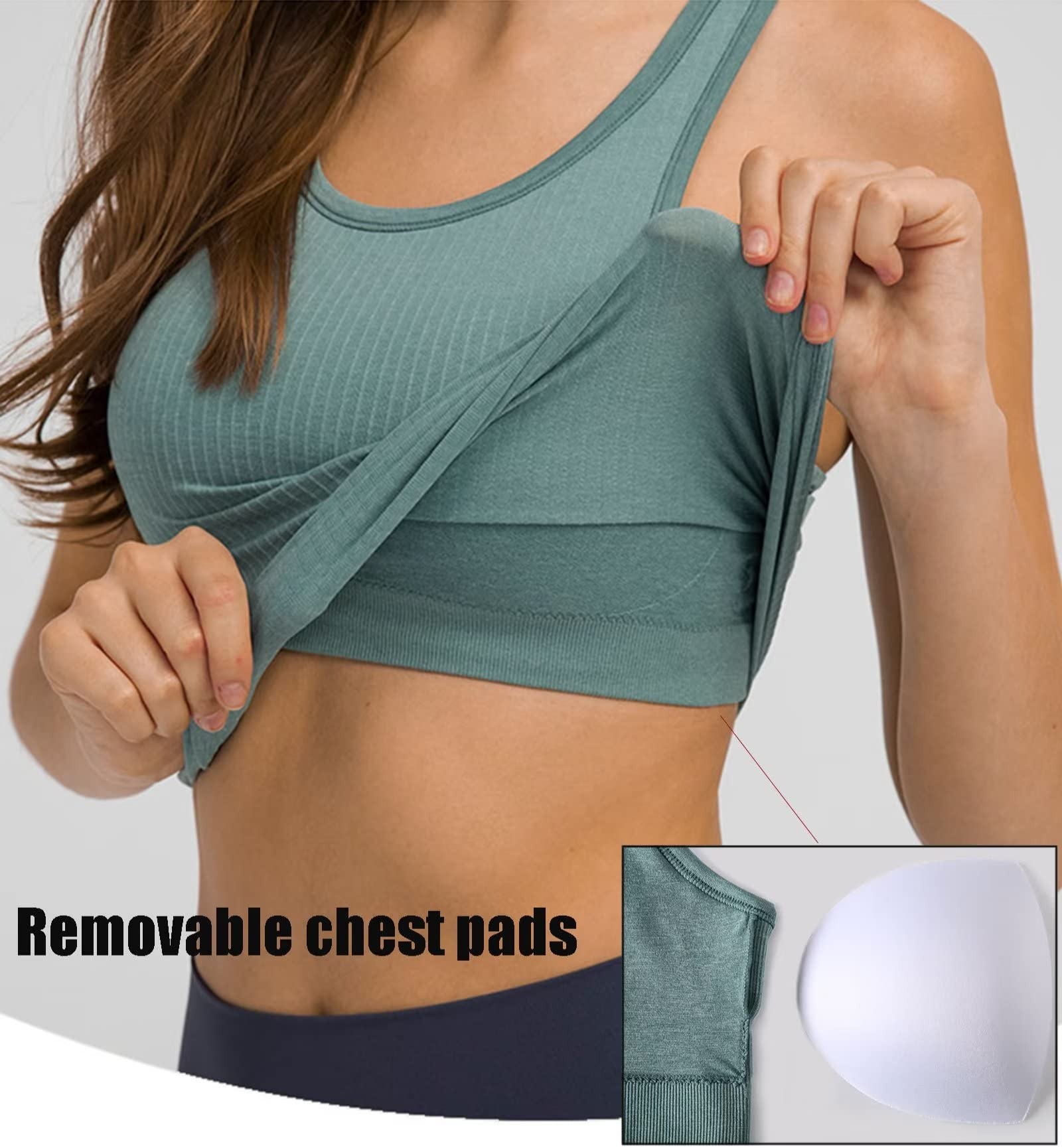 Workout Tank Tops for Women with Built in Bra,Camisole Sports Shirts for Yoga Running Gym Fitness Racerback Yoga Vest