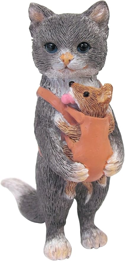 Amazon Copeau コポー グレン ティム ねずみを抱っこするネコ 置物 オブジェ オンライン通販