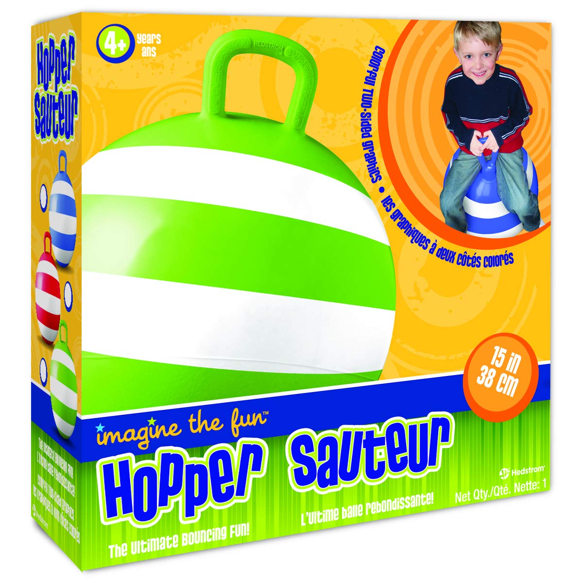 Hedstrom Blue Polka Dot Hopper Ball, Kids Rideon Toy