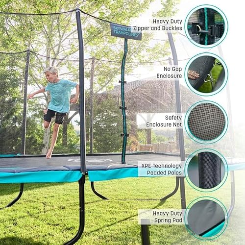 image for SKYWALKER TRAMPOLINES 9 x 15 FT Rectangle Trampoline with Safety Enclo
