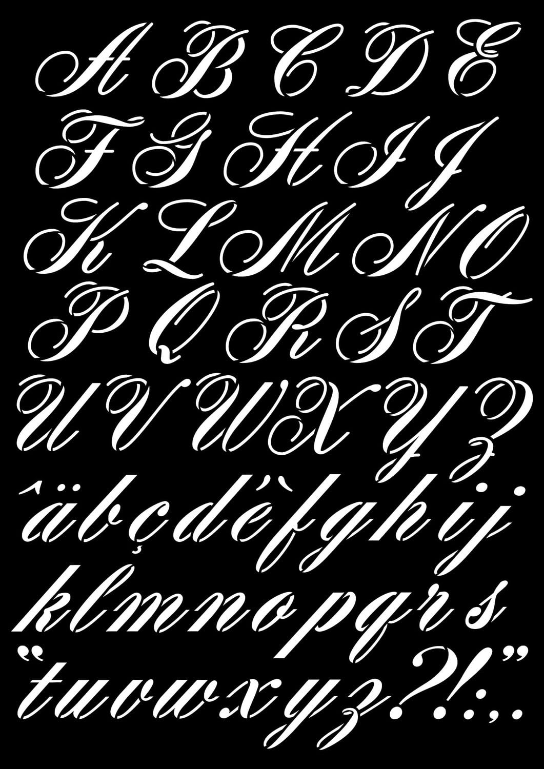 Artemio Alphabet Stencil A3, Plastic, black, 30.5 x 0.2 x 47 cm