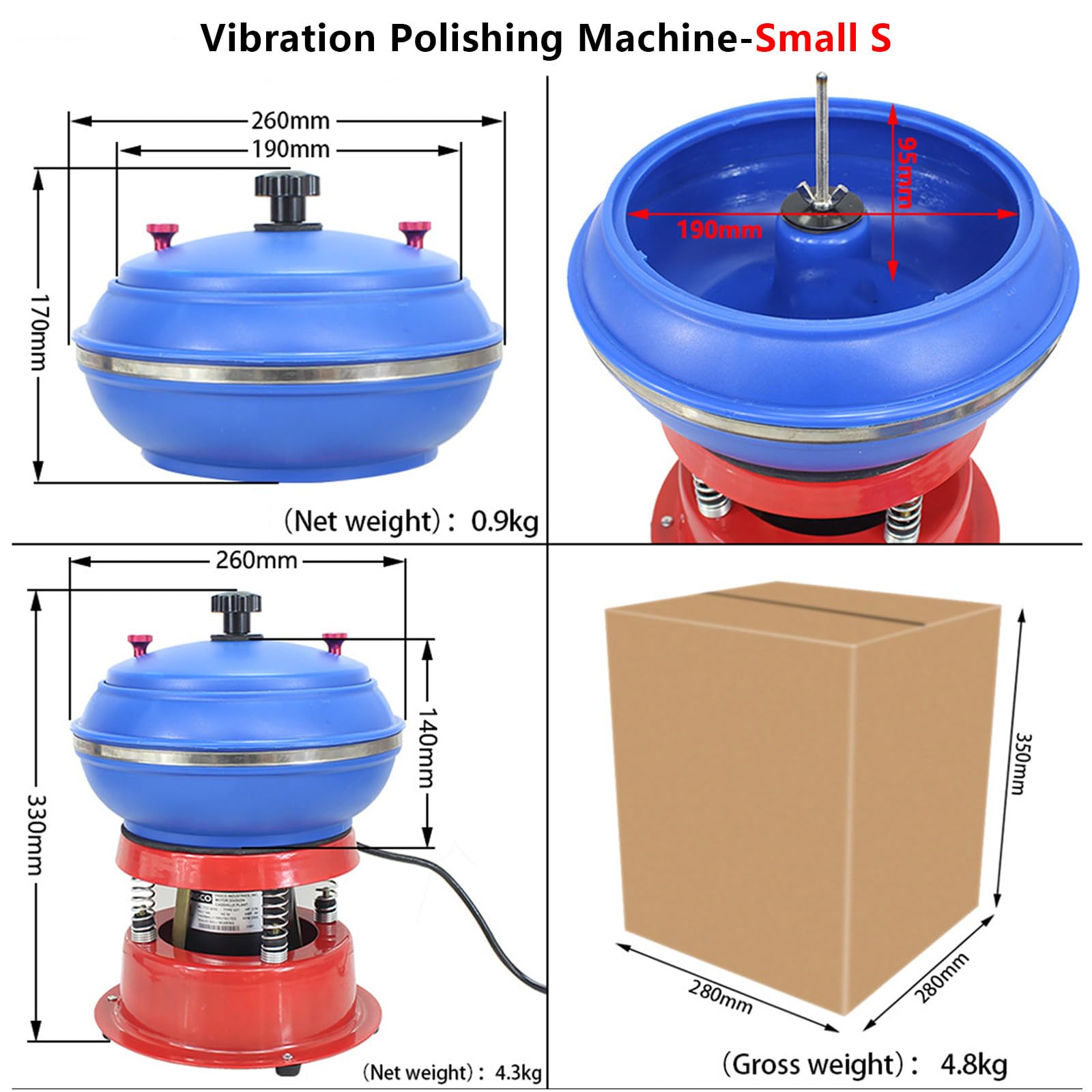 Lucidatrice Vibrante da 3,5/6,2/12 Litri, Macchina frattazzatrice, per levigatura e lucidatura di superfici di Pezzi, Accessori per Gioielli, Parti Metalliche, ricambi Auto S