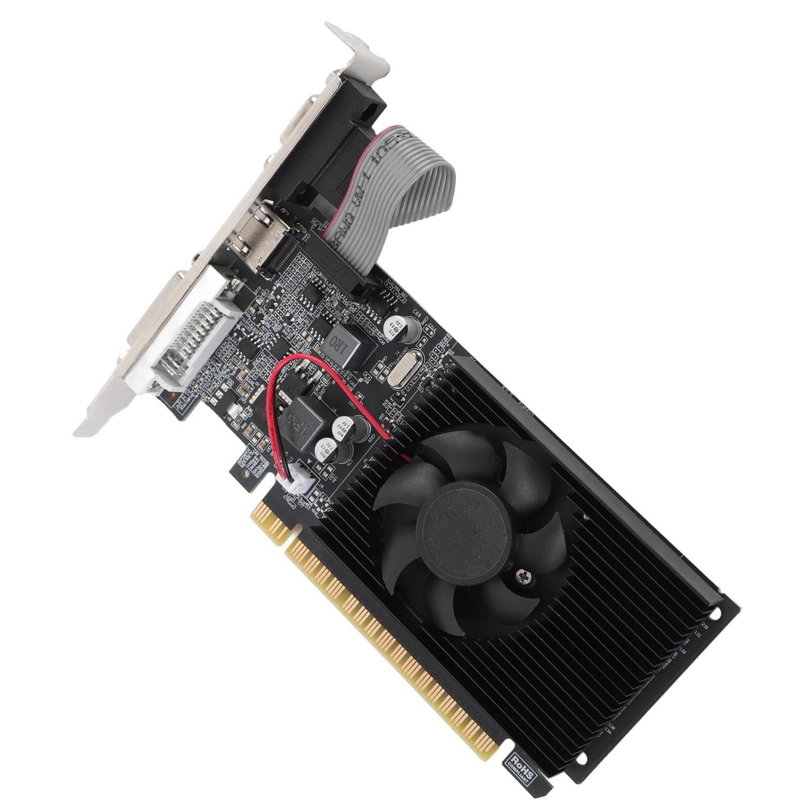 Karta Graficzna do Gier 2 GB DDR3, Karta Graficzna PCI Express 2.0 X16 z Portem VGA DVI, Niskoprofilowy Procesor Graficzny Komputera Stacjonarnego do Komputera Gier