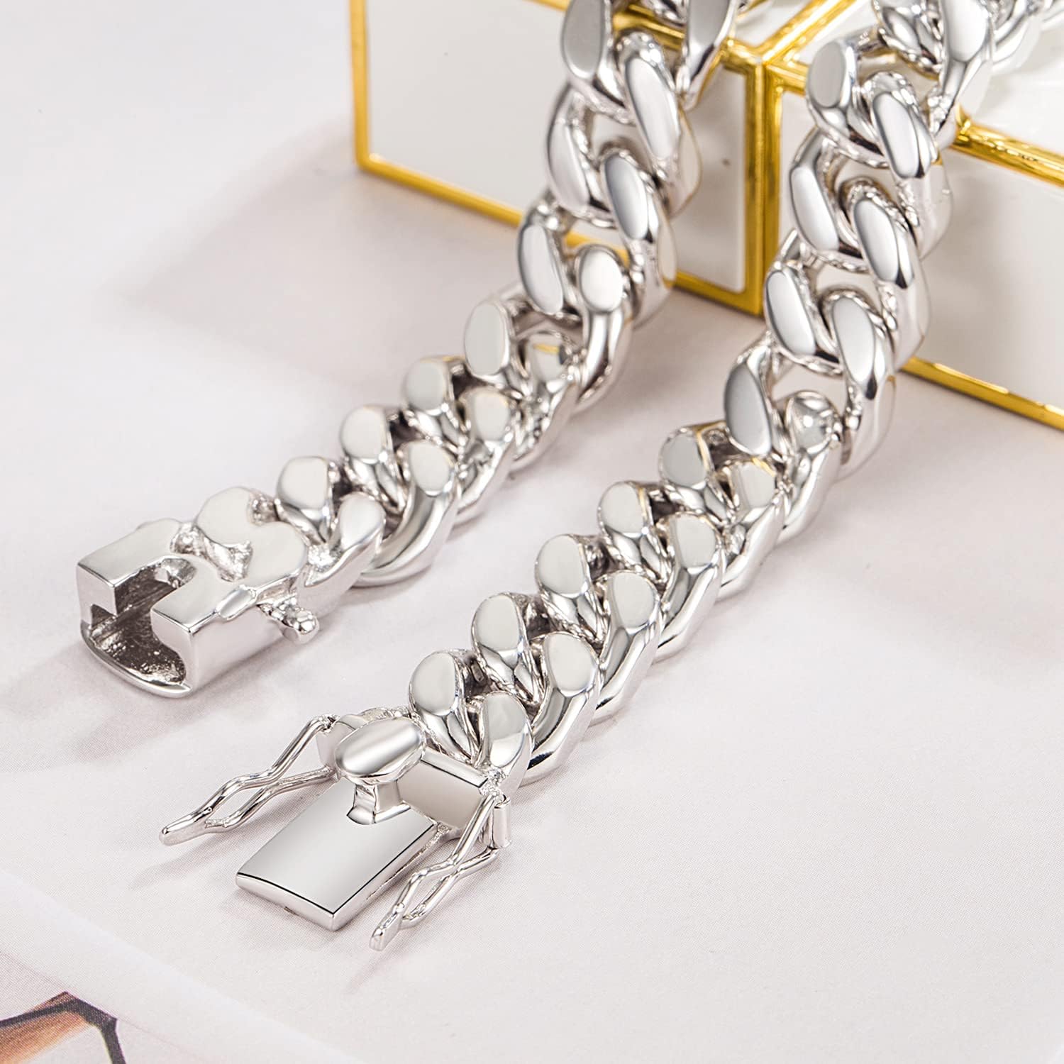 Dankadi Men 925 Sterling Silver Solid Miami Cuban Chain Necklace 10MM &12MM- Curb Cuban 18 "20 "22" 24 "26" 28" Thick Big Link Choker For Man Fine Jewelry (Double Safety Clasp 12MM, 26 inches) - Image 6