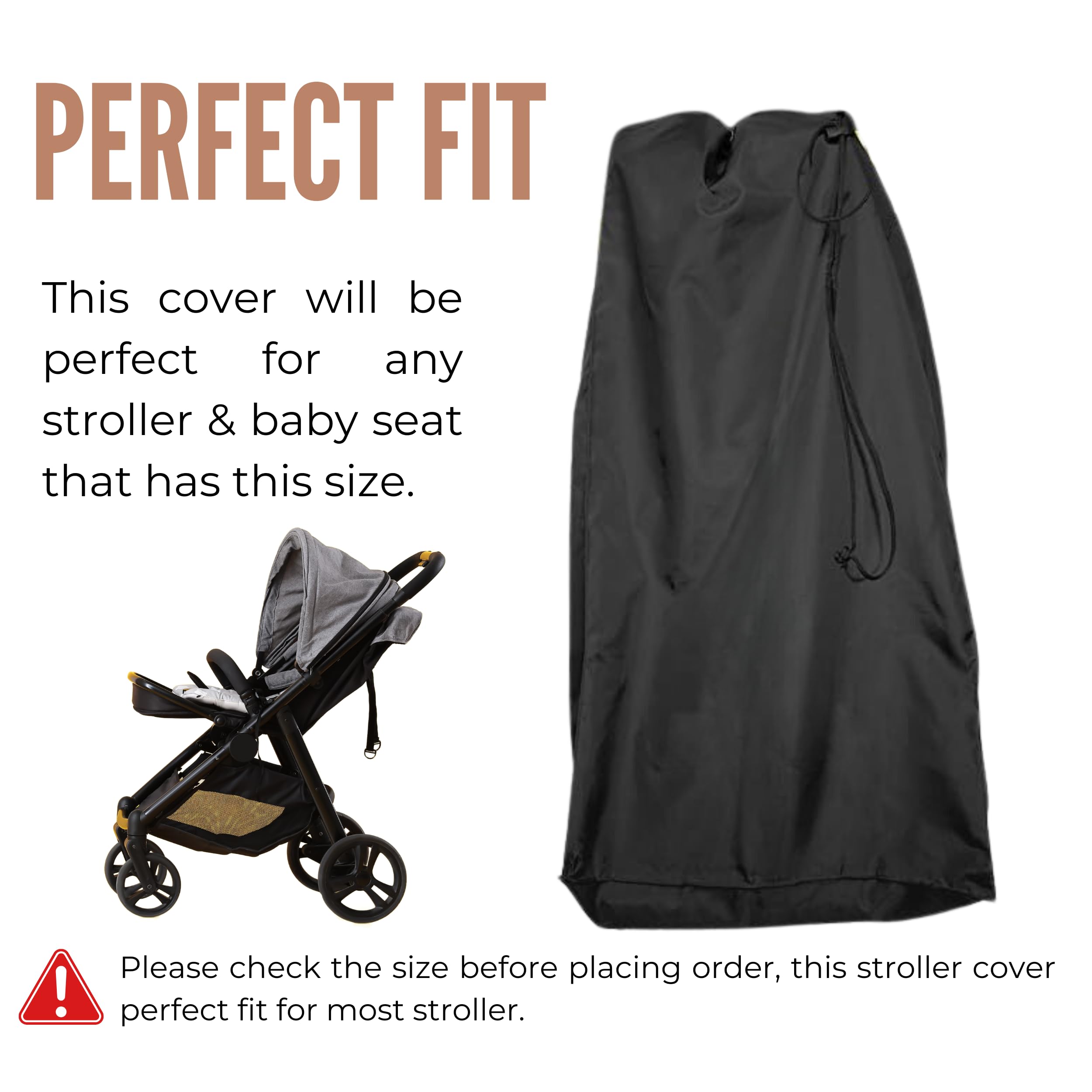 Phillin Baby Stroller Dust Cover - Weather Resistant and Stylish Protection for Your Child’s Stroller | Waterproof Rain Travel Bag Stroller's - Large Size - Image 7 thumbnail