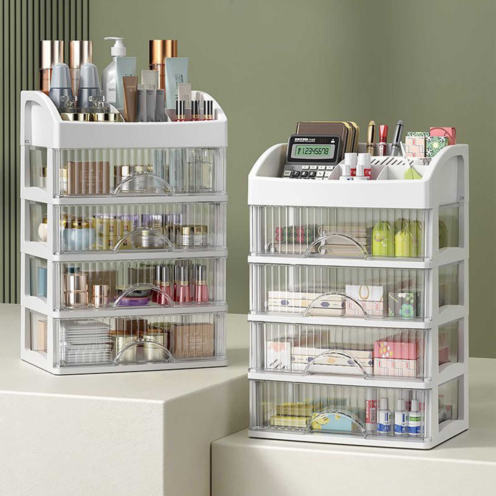 Cajón cosmético Multicapa Elegante organizadores cosméticos Multicapa con Amplio Espacio para Uso doméstico o salón Almacenamiento de Maquillaje