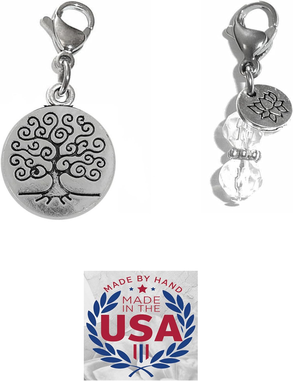 Hidden Hollow Beads Clip On Charm for Purse, Handbag, Keychain, Zipper Pull, Backpack, Jewelry Accessory, USA