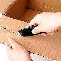 Vista 6 de Paquete de 2 cortadores retráctiles para cuchillos, retráctiles de aluminio resistente, para cartón, cajas y cartones (negro)