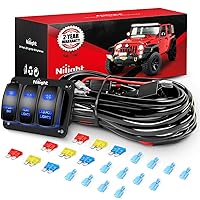 Vista 12 de Barra de luz LED Nilight. arnés de cableado, kit de 12 V, interruptor basculante, láser de 5 pines, interruptor de encendido y apagado impermeable