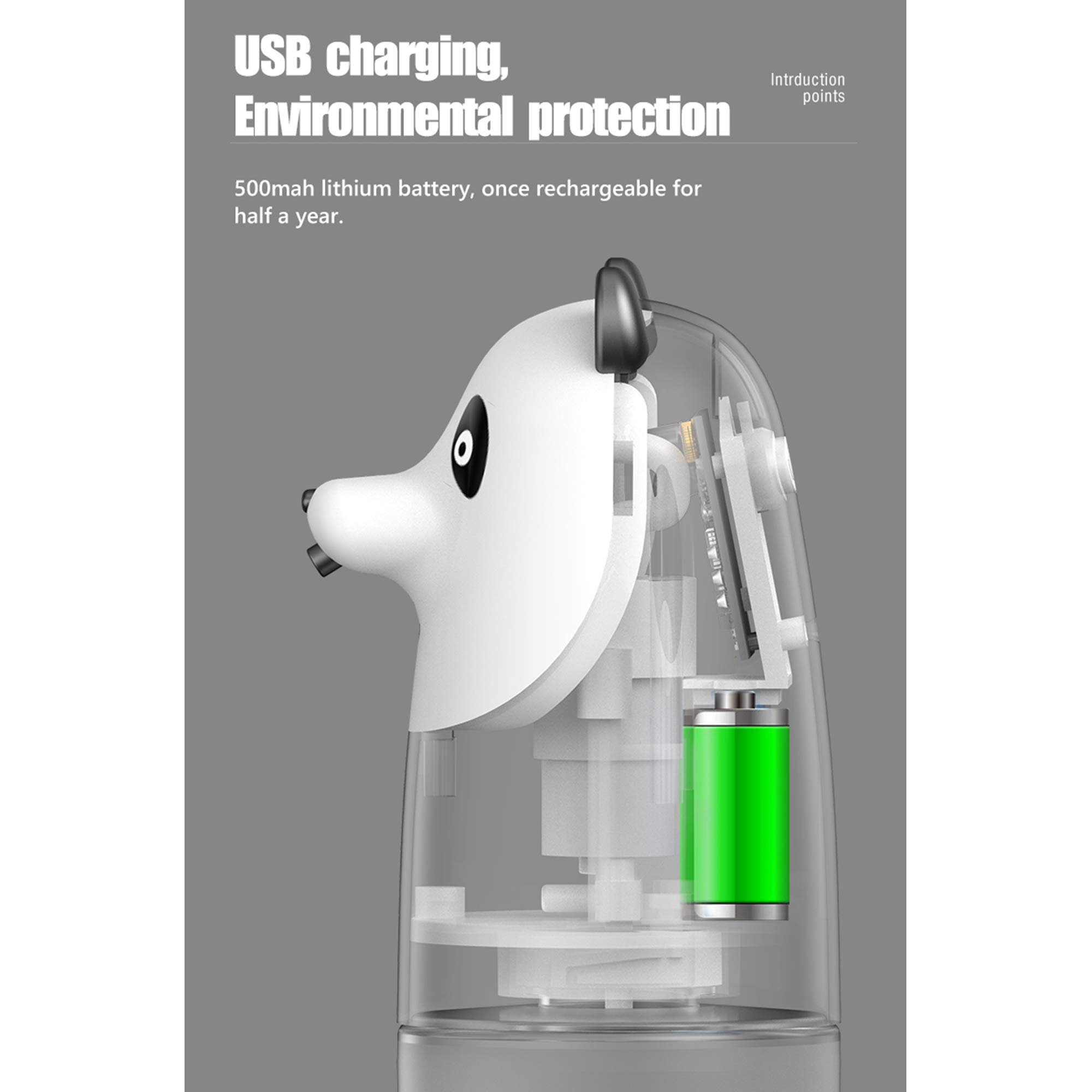 Dispenser Automatico di Sapone in Schiuma Lavatrice a Mano Liquida a Induzione del Fumetto Carica USB Lavaggio a Mano con Schiuma Intelligente,