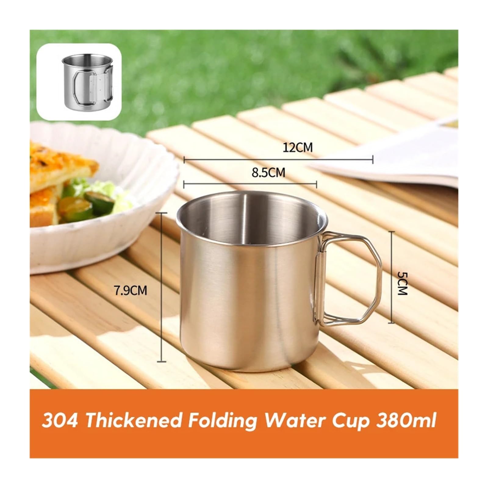 Bicchiere Acciaio Inox Pieghevole Set di tazze pieghevoli da campeggio | Set di bicchieri da picnic portatili in acciaio inossidabile 304