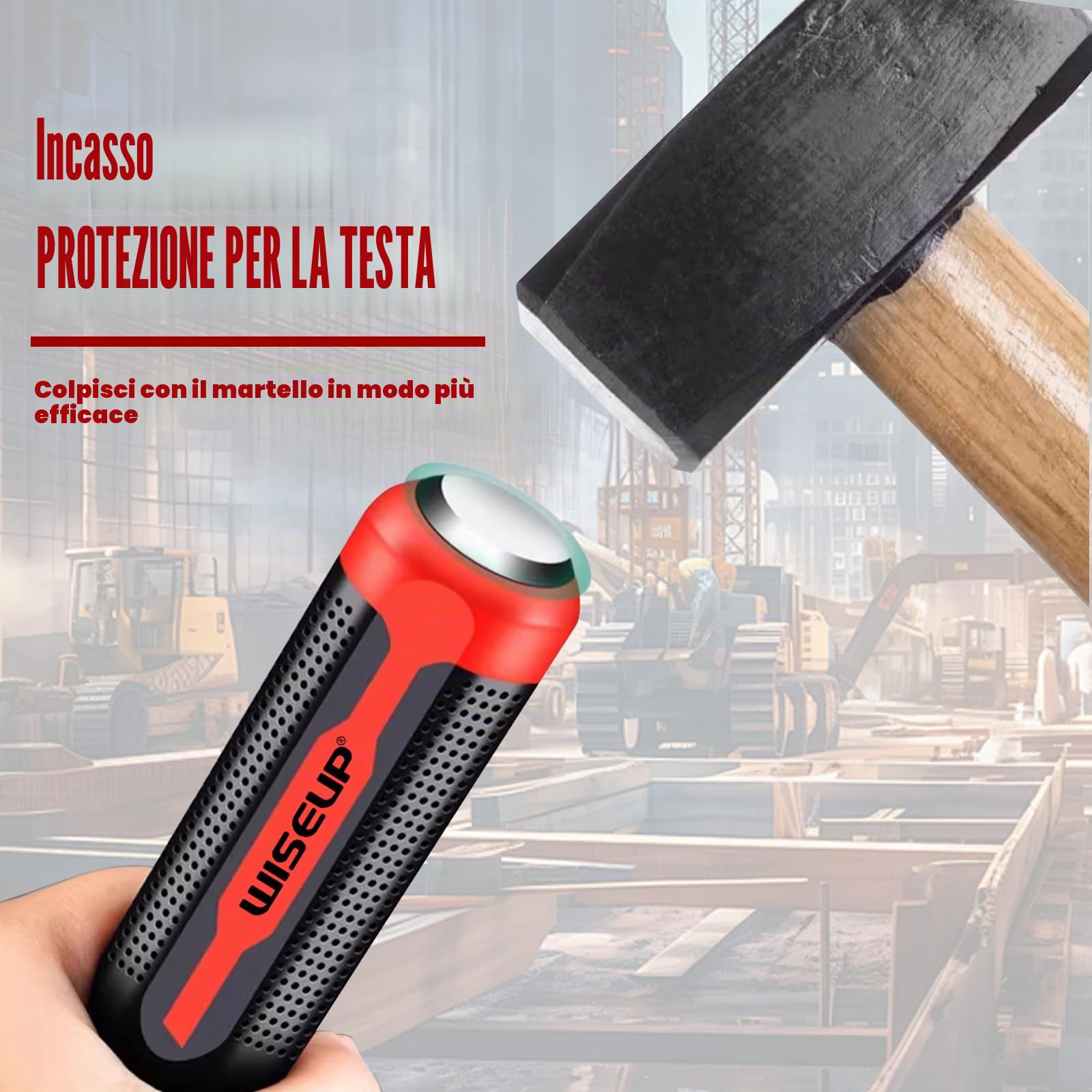 Set di leve da 4 pezzi WISEUP, 20,3 cm, 30,5 cm, 45,7 cm, 61 cm, piede di porco resistente con cappucci di impatto più spessi per lavori di leva, demolizione, strumenti manuali per meccanici