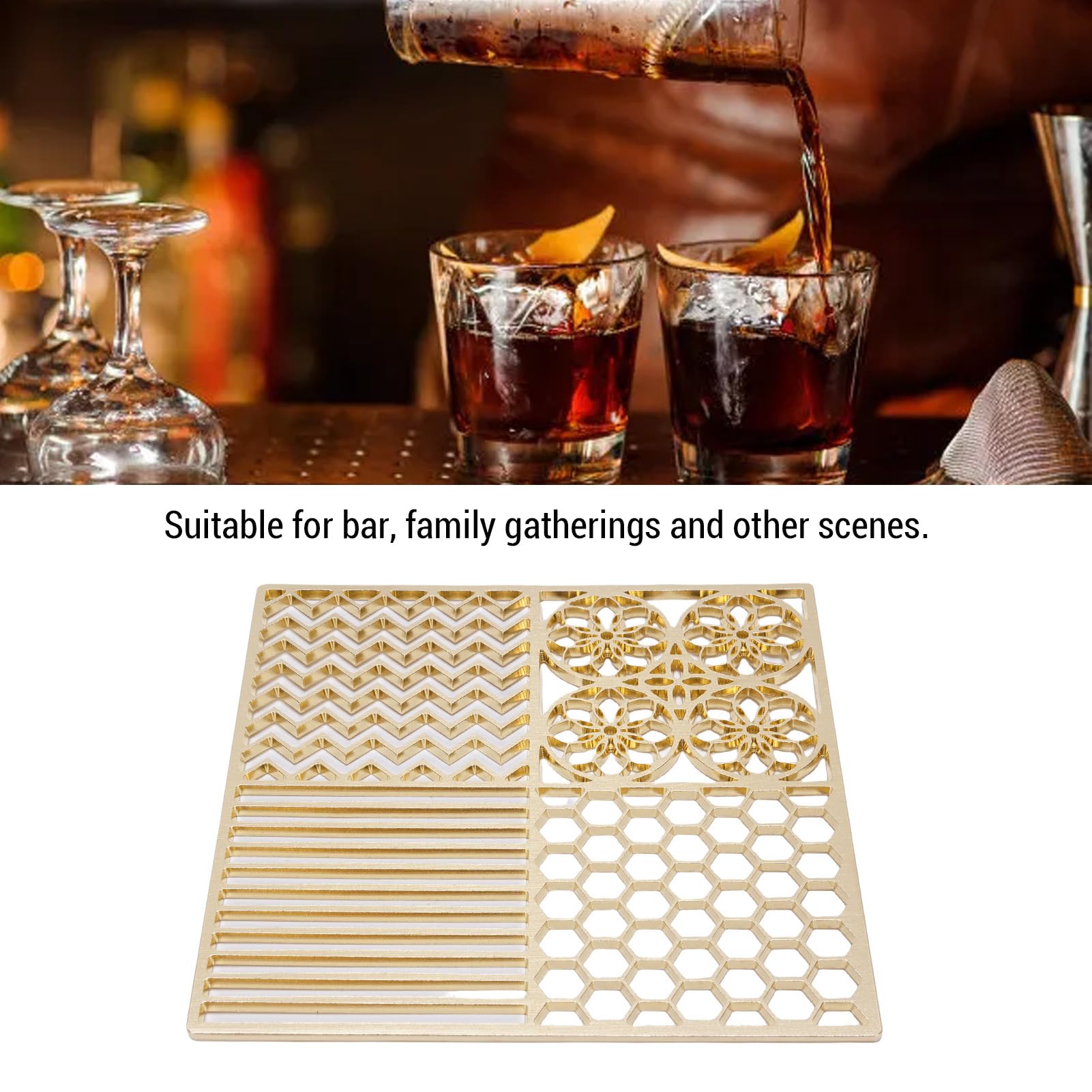Socobeta Modernes Eiswürfel-Stempeltablett, Party-Ready-Eis für Cocktails, Whisky-Gastgeber, Kupfermaterial (D)