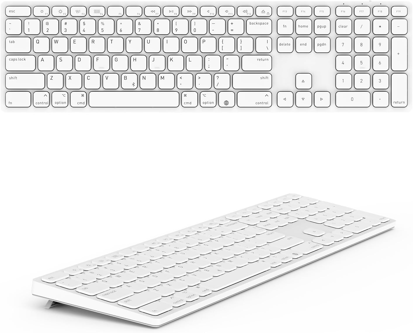 Wireless Bluetooth Keyboard with Numeric Keypad for Apple Mac OS, Rechargeable, Works with iMac, Mac mini/Pro, MacBook Air/Pro, iPad